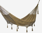 Darrahopens Home & Garden > Hammocks Mayan Legacy King Size Deluxe Outdoor Cotton Mexican Hammock in Cedar  Colour