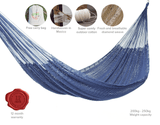 Darrahopens Home & Garden > Hammocks Mayan Legacy King Size Outdoor Cotton Mexican Hammock in Blue Colour