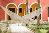 darrahopens Home & Garden > Hammocks Mayan Legacy Queen Size Deluxe Outdoor Cotton Mexican Hammock in Cream Colour