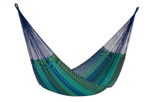 darrahopens Home & Garden > Hammocks Mayan Legacy Queen Size Outdoor Cotton Mexican Hammock in Caribe Colour