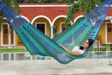darrahopens Home & Garden > Hammocks Mayan Legacy Queen Size Outdoor Cotton Mexican Hammock in Caribe Colour