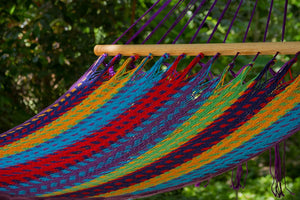 darrahopens Home & Garden > Hammocks Mayan Legacy Queen Size Outdoor Cotton Mexican Resort Hammock No Fringe in Colorina Colour
