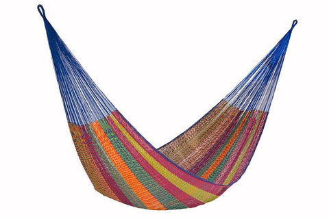 darrahopens Home & Garden > Hammocks Mayan Legacy Single Size Cotton Mexican Hammock in Mexicana Colour