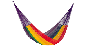 Darrahopens Home & Garden > Hammocks Mayan Legacy Single Size Cotton Mexican Hammock in Rainbow Colour