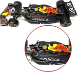 Darrahopens Home & Garden > Hobbies 2022 F1 Drivers World Champion Max Verstappen Oracle Red Bull Honda Racing RB18 Limited Edition Winner Abu Dhabi Grand Prix Bburago Diecast Car Model with Driver Helmet, Acrylic Display Case & Car Base 1:24 Scale Size