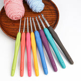 Darrahopens Home & Garden > Hobbies > Arts & Crafts 12PCS Crochet Hook Set Soft Grip Colourful Aluminium Knitting Needles 2mm to 8mm