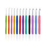 Darrahopens Home & Garden > Hobbies > Arts & Crafts 12PCS Crochet Hook Set Soft Grip Colourful Aluminium Knitting Needles 2mm to 8mm