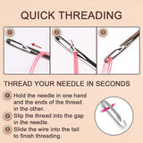 Darrahopens Home & Garden > Hobbies > Arts & Crafts 12PCS Easy Self Threading Hand Sewing Needles Assorted Sizes for DIY Stitching