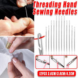 Darrahopens Home & Garden > Hobbies > Arts & Crafts 12PCS Easy Self Threading Hand Sewing Needles Assorted Sizes for DIY Stitching