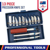 Darrahopens Home & Garden > Hobbies > Arts & Crafts 13-Piece Precision Hobby Knife Set, Multi-Function Craft and Exacto Style Cutting Tools
