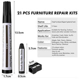 21 Pack Furniture Touch Up Pens, Felt Marker Repair Kit for Stains, Scratches, Wood Floors and Tables