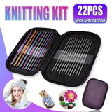Darrahopens Home & Garden > Hobbies > Arts & Crafts 22PCS Crochet Hook Set Aluminium Knitting Needles with Case for DIY Yarn Craft
