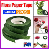 Darrahopens Home & Garden > Hobbies > Arts & Crafts 2PCS Green Floral Tape for DIY Craft Flower Wrapping and Bouquet Stems 240cm