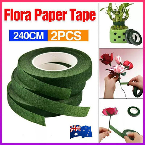 Darrahopens Home & Garden > Hobbies > Arts & Crafts 2PCS Green Floral Tape for DIY Craft Flower Wrapping and Bouquet Stems 240cm