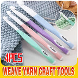 Darrahopens Home & Garden > Hobbies > Arts & Crafts 4pcs Weave Yarn Craft Tools Ergonomic Handle Non-Slip Knitting Needles Crochet Hooks