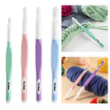 Darrahopens Home & Garden > Hobbies > Arts & Crafts 4pcs Weave Yarn Craft Tools Ergonomic Handle Non-Slip Knitting Needles Crochet Hooks
