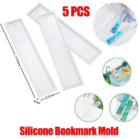 Darrahopens Home & Garden > Hobbies > Arts & Crafts 5PCS Silicone Bookmark Mould Rectangle Resin Craft Making Tool for DIY Projects