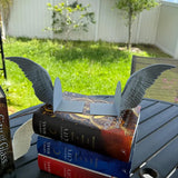 Darrahopens Home & Garden > Hobbies > Arts & Crafts Angel Wings Bookends – 3D Printed Book Holder, Fantasy & Gothic Bookshelf Decor, Fae-Inspired Gift for Book Lovers