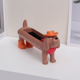 Darrahopens Home & Garden > Hobbies > Arts & Crafts Brown Resin Dachshund Puppy Ring Earring Tray with Sponge Slots - Unique Dog Lover Gift