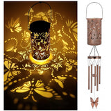 Darrahopens Home & Garden > Hobbies > Arts & Crafts Butterfly Solar Wind Chime Lantern with Iron Art Projection Waterproof Decorative Light for Garden and Local Home Landscapes Elegant Outdoor Illumination Solution
