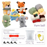 Darrahopens Home & Garden > Hobbies > Arts & Crafts Crochet Kit for Beginners with Yarn Needles Plush Doll DIY Animals 4 Pieces Compatible with Hand Knitting