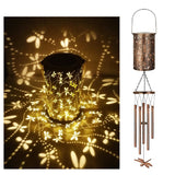 Darrahopens Home & Garden > Hobbies > Arts & Crafts Dragonfly Solar Wind Chime Lantern with Iron Art Projection Waterproof Decorative Light for Garden and Local Home Landscapes Elegant Outdoor Illumination Solution