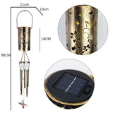 Darrahopens Home & Garden > Hobbies > Arts & Crafts Hummingbird Solar Wind Chime Lantern with Iron Art Projection Waterproof Decorative Light for Garden and Local Home Landscapes Elegant Outdoor Illumination Solution