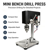 Darrahopens Home & Garden > Hobbies > Arts & Crafts Mini Bench Drill 95W, Max 5000RPM, Adjustable 6mm Chuck, 100mm Spindle Travel, Stable Metal Base with Mounting Slots for Jewelry, Wood, Plastic DIY Crafts(black) In Australia - Darrahopens