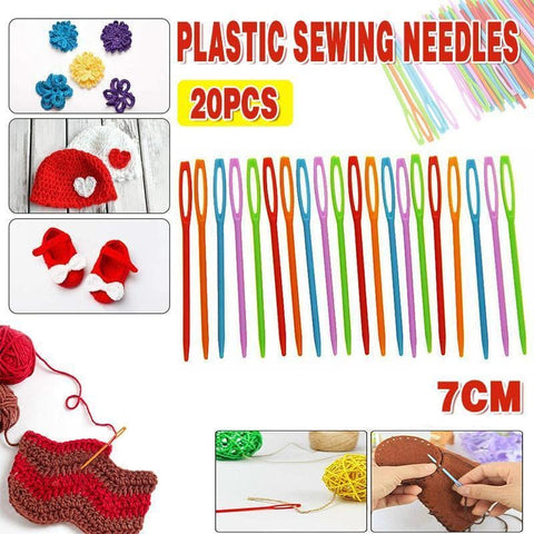 Darrahopens Home & Garden > Hobbies > Arts & Crafts Mix Colour 20PCS Plastic Darning Threading Weaving Sewing Needles