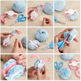 Darrahopens Home & Garden > Hobbies > Arts & Crafts Pom Pom Maker Set of 4 Sizes DIY Wool Knitting Craft Ball Making Tool