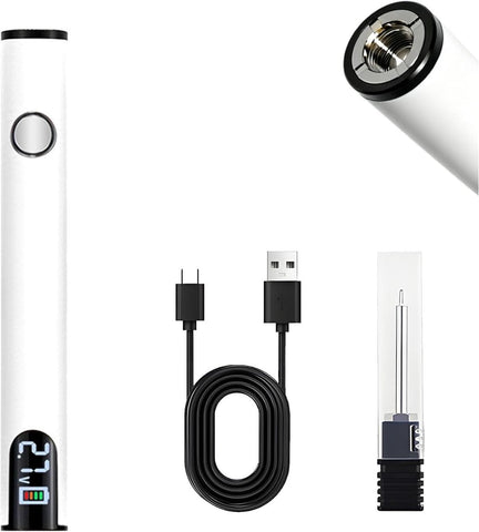 Darrahopens Home & Garden > Hobbies > Arts & Crafts Rechargeable Thread Burner Kit Digital LCD Screen Displays for Intelligent Temperature Control Burning Pen with Three Settings of 2.7V, 3.7V and 4.2V,510 threaded battery - White - Size 3.5in In Australia - Darrahopens