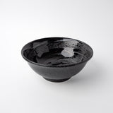 Darrahopens Home & Garden > Hobbies > Arts & Crafts Udon Bowl Fluted 19.5cm Gunmetal Swirl Glaze