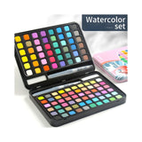 Darrahopens Home & Garden > Hobbies > Arts & Crafts Water paint colour set with brush metal case Portable 60 PCs Concentrated block - Blue