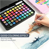 Darrahopens Home & Garden > Hobbies > Arts & Crafts Water paint colour set with brush metal case Portable 60 PCs Concentrated block - Blue