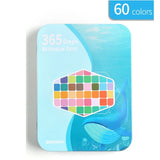 Darrahopens Home & Garden > Hobbies > Arts & Crafts Water paint colour set with brush metal case Portable 60 PCs Concentrated block - Blue
