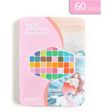 Darrahopens Home & Garden > Hobbies > Arts & Crafts Water paint colour set with brush metal case Portable 60 PCs Concentrated block - Blue