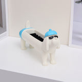 Darrahopens Home & Garden > Hobbies > Arts & Crafts White Resin Dachshund Puppy Ring Earring Tray with Sponge Slots - Unique Dog Lover Gift