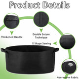 Darrahopens Home & Garden > Home & Garden Others 1 Pack 400 Gallon 180cm 60cm Grow Bag Heavy Duty Thickened Plant Pots with Handles for Farming Gardening Tree