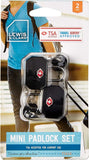 Darrahopens Home & Garden > Home & Garden Others 1 Pack of 2 Lewis N. Clark TSA Key Locks Luggage Travel Padlock Keyed - Black