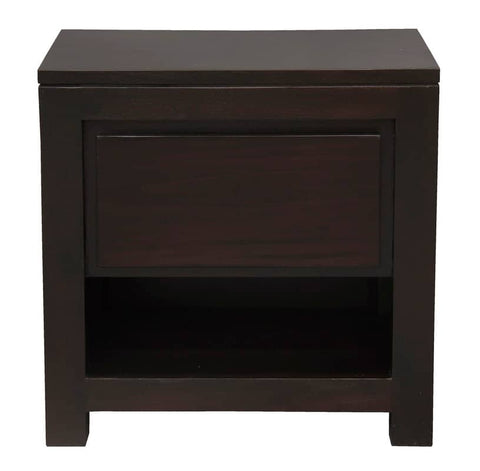 Darrahopens Home & Garden > Home & Garden Others Amsterdam Solid Mahogany Timber 1 Drawer Bedside Table (Chocolate)