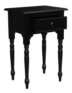Darrahopens Home & Garden > Home & Garden Others Huntely 1-Drawer Turn Leg Side Table (Black)
