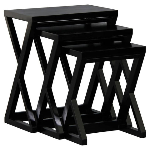 Darrahopens Home & Garden > Home & Garden Others Manhattan Nest of Tables - Set of 3 (Black)