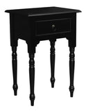 Darrahopens Home & Garden > Home & Garden Others Milly Turn Leg 1 Drawer Side Table  (Black)