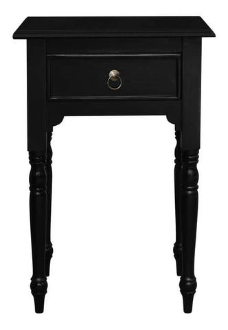 Darrahopens Home & Garden > Home & Garden Others Milly Turn Leg 1 Drawer Side Table  (Black)