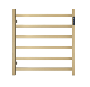 Darrahopens Home & Garden > Home & Garden Others Premium Brushed Gold Heated Towel Rack with LED control- 6 Bars, Square Design, AU Standard, 650x620mm Wide