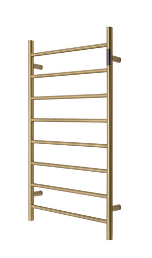 Darrahopens Home & Garden > Home & Garden Others Premium Brushed Gold Heated Towel Rack with LED control- 8 Bars, Round Design, AU Standard, 1000x620mm Wide