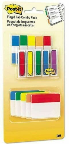 Darrahopens Home & Garden > Home Office Accessories 3M Post-it Flags and Tabs Combo Pack Assorted Primary Colors 230/Pack