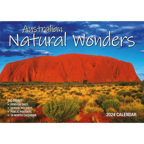 Darrahopens Home & Garden > Home Office Accessories Australian Natural Wonders 2024 Rectangle Wall Calendar 16 Months Planner Photos