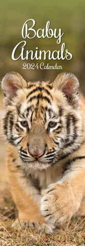 Darrahopens Home & Garden > Home Office Accessories Baby Animals - 2024 Slimline Slim Wall Calendar Hanging Planner New Year Gift