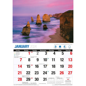 Darrahopens Home & Garden > Home Office Accessories Beautiful Australia - 2024 Rectangle Wall Calendar 16 Months Scenic Landscapes